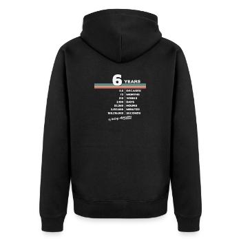 6th Birthday Vintage 6 Years Old Retro 72 Months - Unisex Premium Organic Zip Hoodie - black - Back - Nico (187cm)