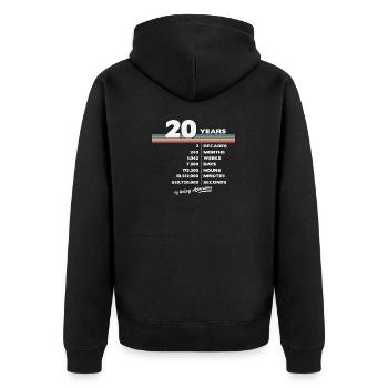 20. Geburtstag Vintage 20 Jahre alt Retro 240 - Unisex Premium Bio Zip Hoodie - Schwarz - Hinten - Nico (187cm)