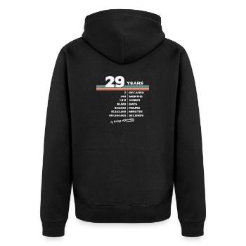 29th Birthday Vintage 29 Years Old Retro 348 - Unisex Premium Organic Zip Hoodie - black - Back - Nico (187cm)