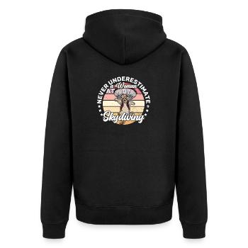 Catdiver Skydiving Skydiver paraglider Freefly - Unisex Premium Bio Zip Hoodie - Schwarz - Hinten - Nico (187cm)