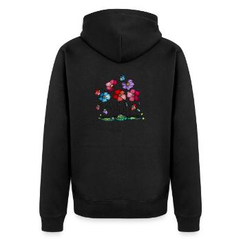 Fleur - Veste à capuche bio Premium Unisexe - noir - Dos - Nico (187cm)