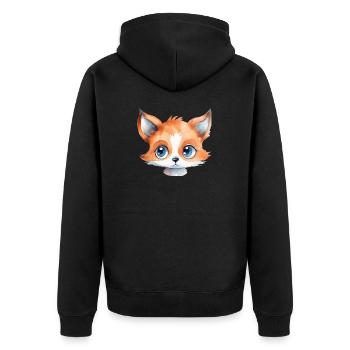 Fox Head Dessin Aquarelle - Veste à capuche bio Premium Unisexe - noir - Dos - Nico (187cm)
