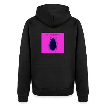 Respect the litte No. 3 - Unisex Premium Organic Zip Hoodie - black - Back - Nico (187cm)