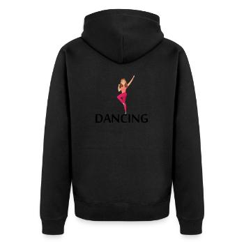 Dancing Dance Music - Unisex Premium Bio Zip Hoodie - Schwarz - Hinten - Nico (187cm)