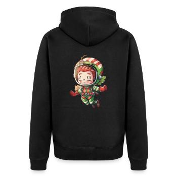 Sky-High Apples - Unisex Premium Organic Zip Hoodie - black - Back - Nico (187cm)