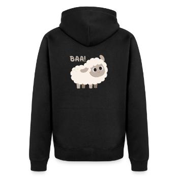 Cute Sheep - Unisex Premium Organic Zip Hoodie - black - Back - Nico (187cm)