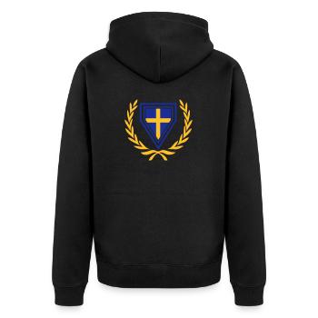 Schweden / Dänemark / Finnland (Wappen & - Unisex Premium Bio Zip Hoodie - Schwarz - Hinten - Nico (187cm)