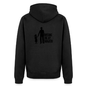 Awesome Like My Daughter - Unisex Premium Organic Zip Hoodie - black - Back - Nico (187cm)