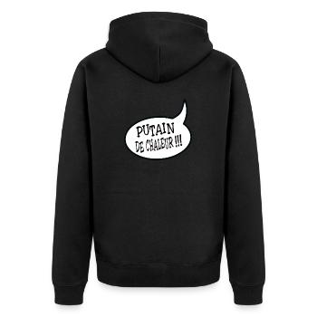 Putain de chaleur ! - Veste à capuche bio Premium Unisexe - noir - Dos - Nico (187cm)
