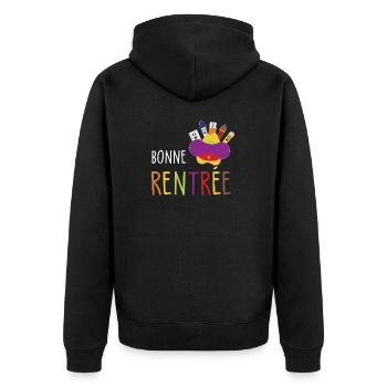 bonne rentrée / humour rentrée des classes - Veste à capuche bio Premium Unisexe - noir - Dos - Nico (187cm)