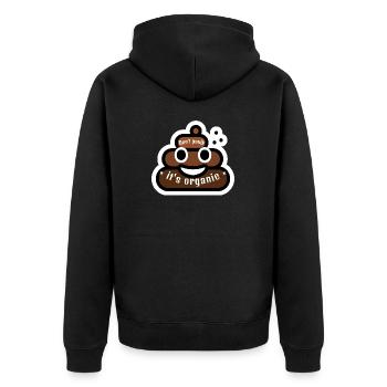 Don't panic it's organic poop emoji - Unisex Premium Organic Zip Hoodie - black - Back - Nico (187cm)