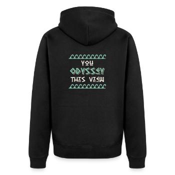 Antike Griechische Mythologie und Griechischer - Unisex Premium Bio Zip Hoodie - Schwarz - Hinten - Nico (187cm)