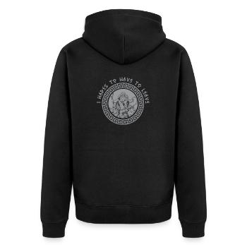 Antike Griechisches Mythologie und Griechischer - Unisex Premium Bio Zip Hoodie - Schwarz - Hinten - Nico (187cm)