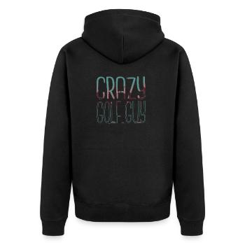 golfgift golfclock golfking golf ball golfer - Unisex Premium Organic Zip Hoodie - black - Back - Nico (187cm)