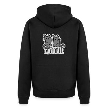 Pets Cats ew people - Unisex Premium Organic Zip Hoodie - black - Back - Nico (187cm)