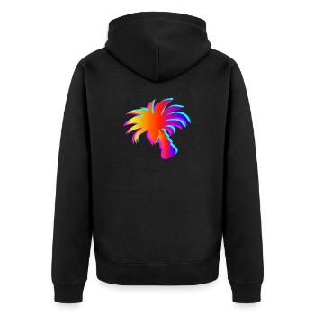 Electric Palms : des vibrations de fête vibrantes - Veste à capuche bio Premium Unisexe - noir - Dos - Nico (187cm)