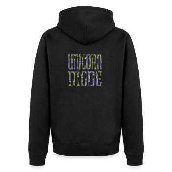 birthday present cat baby unicorn shirt humor - Unisex Premium Organic Zip Hoodie - black - Back - Nico (187cm)