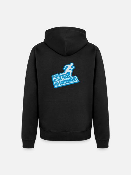 run better than government - Unisex Premium Organic Zip Hoodie - black