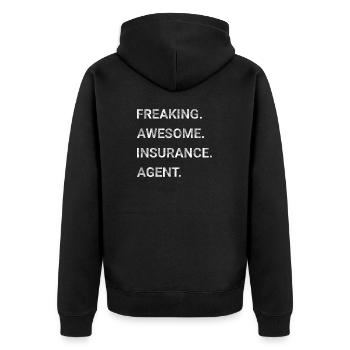 Freaking Awesome Insurance Agent - Unisex Premium Organic Zip Hoodie - black - Back - Nico (187cm)