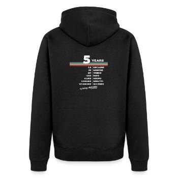 5. Geburtstag Vintage 5 Jahre alt Retro 60 Monate - Unisex Premium Bio Zip Hoodie - Schwarz - Hinten - Nico (187cm)