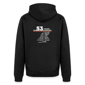 53ème Anniversaire Millésime 53 ans Rétro 636 - Veste à capuche bio Premium Unisexe - noir - Dos - Nico (187cm)