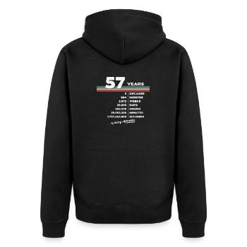 57th Birthday Vintage 57 Years Old Retro 684 - Unisex Premium Organic Zip Hoodie - black - Back - Nico (187cm)