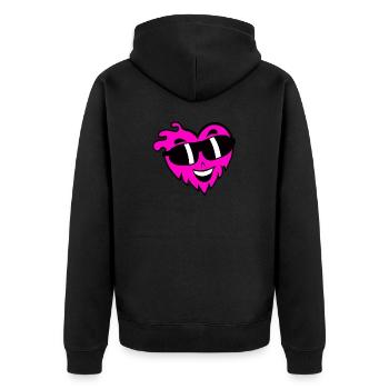 Cool heart with sunglasses Valentine's Day - Unisex Premium Organic Zip Hoodie - black - Back - Nico (187cm)