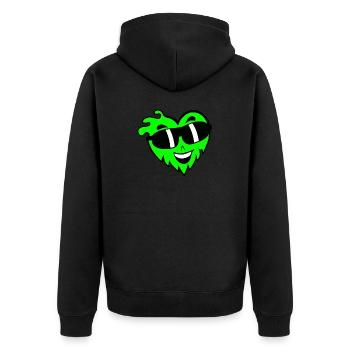 Cool heart with sunglasses Valentine's Day - Unisex Premium Organic Zip Hoodie - black - Back - Nico (187cm)