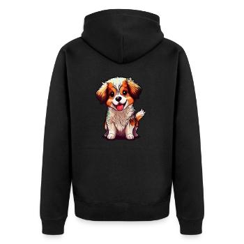 Irrésistible motif de chien - Veste à capuche bio Premium Unisexe - noir - Dos - Nico (187cm)