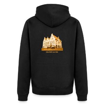 Haltern am See Rathaus - Unisex Premium Bio Zip Hoodie - Schwarz - Hinten - Nico (187cm)