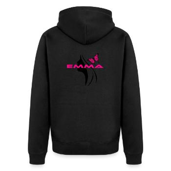 Emma - Veste à capuche bio Premium Unisexe - noir - Dos - Nico (187cm)