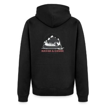 Wassersport - Unisex Premium Bio Zip Hoodie - Schwarz - Hinten - Nico (187cm)