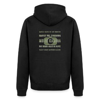 Fotograf fotografieren Naturfotograf - Unisex Premium Bio Zip Hoodie - Schwarz - Hinten - Nico (187cm)