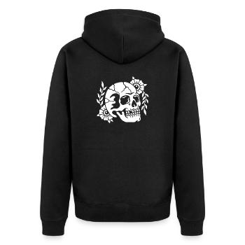 Crâne de fleurs - Veste à capuche bio Premium Unisexe - noir - Dos - Nico (187cm)