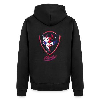 Devils visuels logo avec Devils Script - Veste à capuche bio Premium Unisexe - noir - Dos - Nico (187cm)