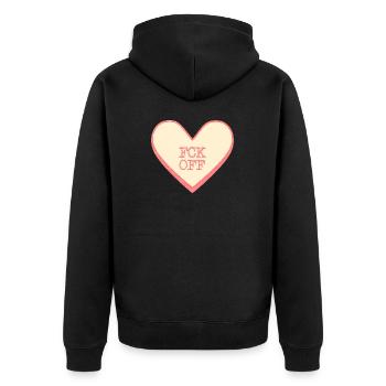 Fck off Fun Saying Sugar Heart Heart - Veste à capuche bio Premium Unisexe - noir - Dos - Nico (187cm)