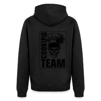 Skeleton Cooking Team - Unisex Premium Organic Zip Hoodie - black - Back - Nico (187cm)