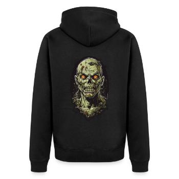 Sinister Zombie Ghoul Halloween Horror Design - Unisex Premium Organic Zip Hoodie - black - Back - Nico (187cm)