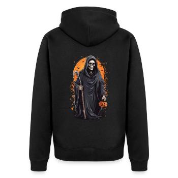Conception de bonbons drôle Grim Reaper Halloween - Veste à capuche bio Premium Unisexe - noir - Dos - Nico (187cm)