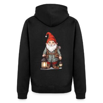 Gnome de Noël avec Gnome de Noël lumineux - Veste à capuche bio Premium Unisexe - noir - Dos - Nico (187cm)