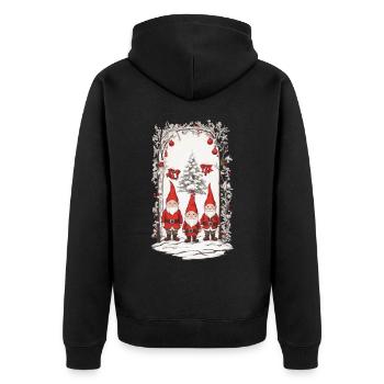Nordic Christmas Gnome Christmas Gnome - Unisex Premium Organic Zip Hoodie - black - Back - Nico (187cm)