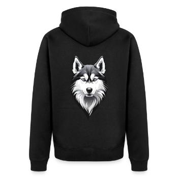 Husky Streetwear Dog Design Huskies Chiens - Veste à capuche bio Premium Unisexe - noir - Dos - Nico (187cm)