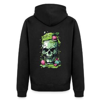 Giftiger Gothic Skull Becher Halloween Design - Unisex Premium Bio Zip Hoodie - Schwarz - Hinten - Nico (187cm)