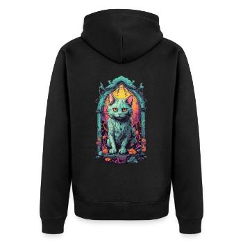 Démons occultes chat Halloween chats design - Veste à capuche bio Premium Unisexe - noir - Dos - Nico (187cm)
