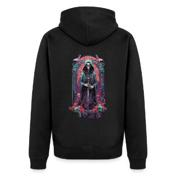Gothique Grim Reaper Pastel Grim Reaper Design - Veste à capuche bio Premium Unisexe - noir - Dos - Nico (187cm)