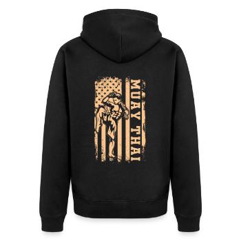 Muay Thaï - Veste à capuche bio Premium Unisexe - noir - Dos - Nico (187cm)