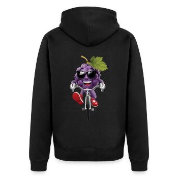 Trauben Radfahren auf dem Fahrrad Geschenk - Unisex Premium Bio Zip Hoodie - Schwarz - Hinten - Nico (187cm)