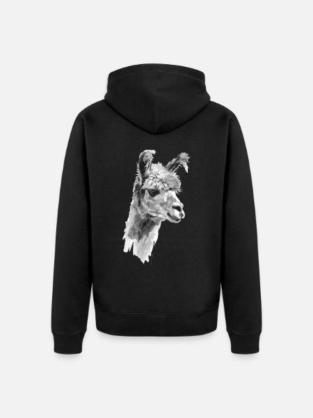 Alpaka - Unisex Premium Bio Zip Hoodie - Schwarz