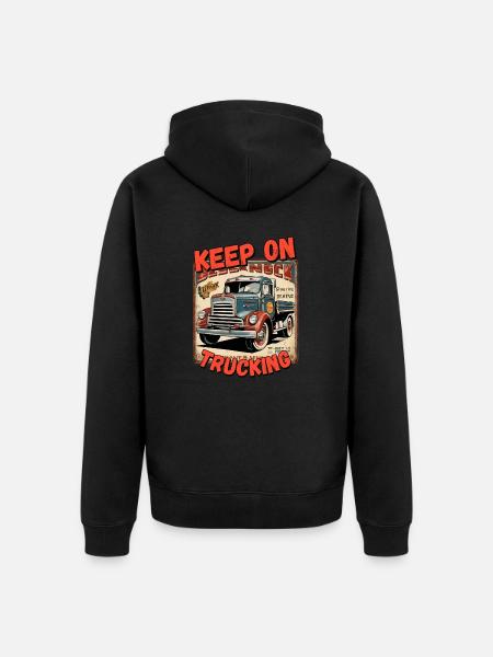 Keep on Trucking 2 - Unisex Premium Organic Zip Hoodie - black