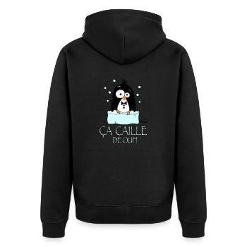 Manchot "Ça"Caille" - Veste à capuche bio Premium Unisexe - noir - Dos - Nico (187cm)